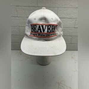 The Game Oregon State Beavers White Snapback Split Bar Cap Hat Vintage